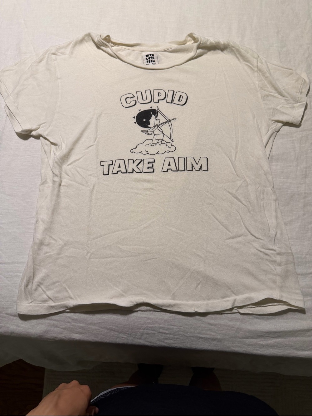 Cupid 'Take Aim' Graphic Tee - Cream